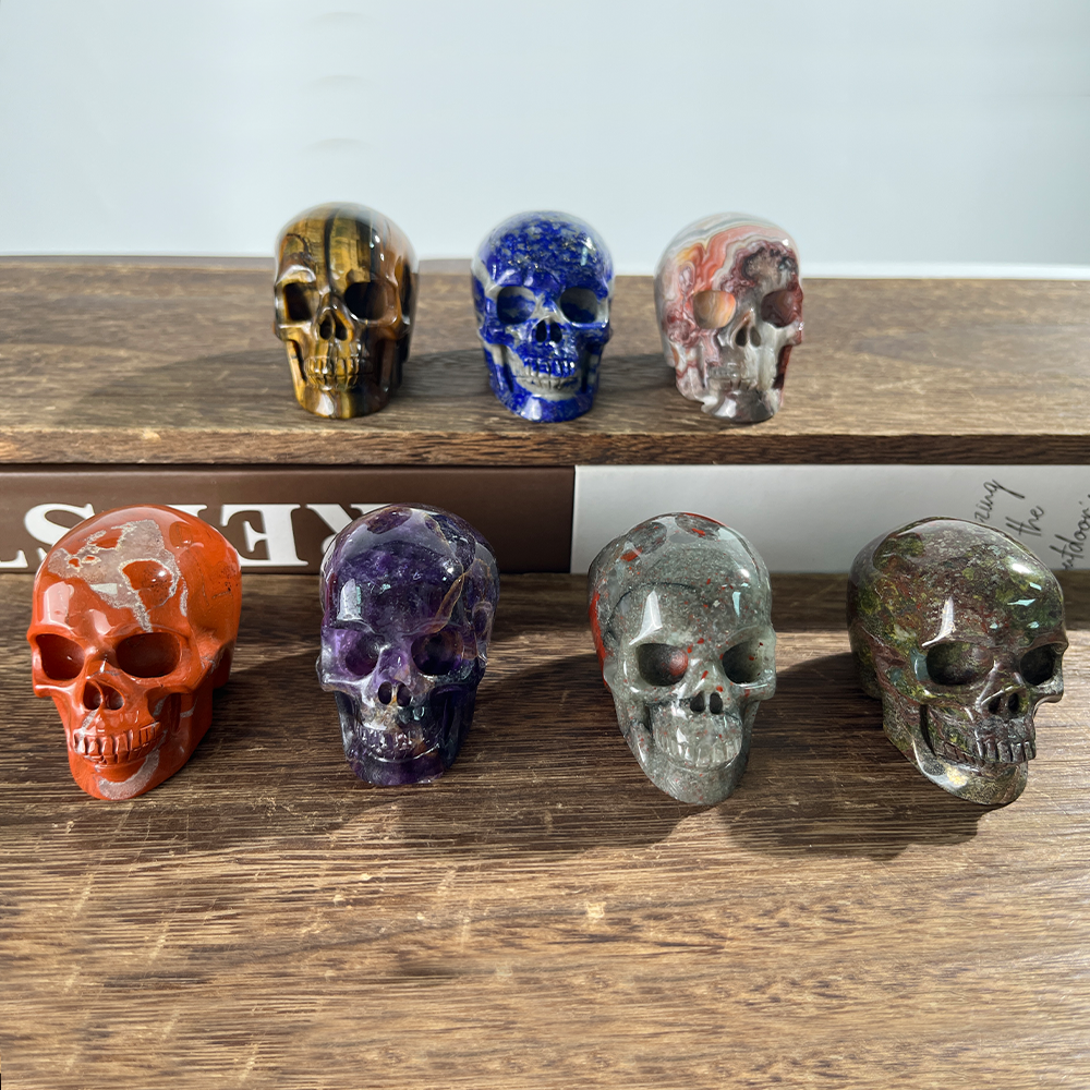 2 inch Crystal Skull Collection - Hand Carved Natural Gemstone