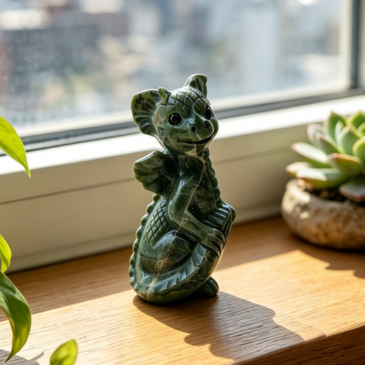 Jiulong Jade Flying Dragon Baby Jade - Natrual Jade Stone Carving