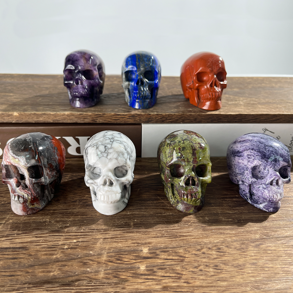 2 inch Crystal Skull Collection - Hand Carved Natural Gemstone