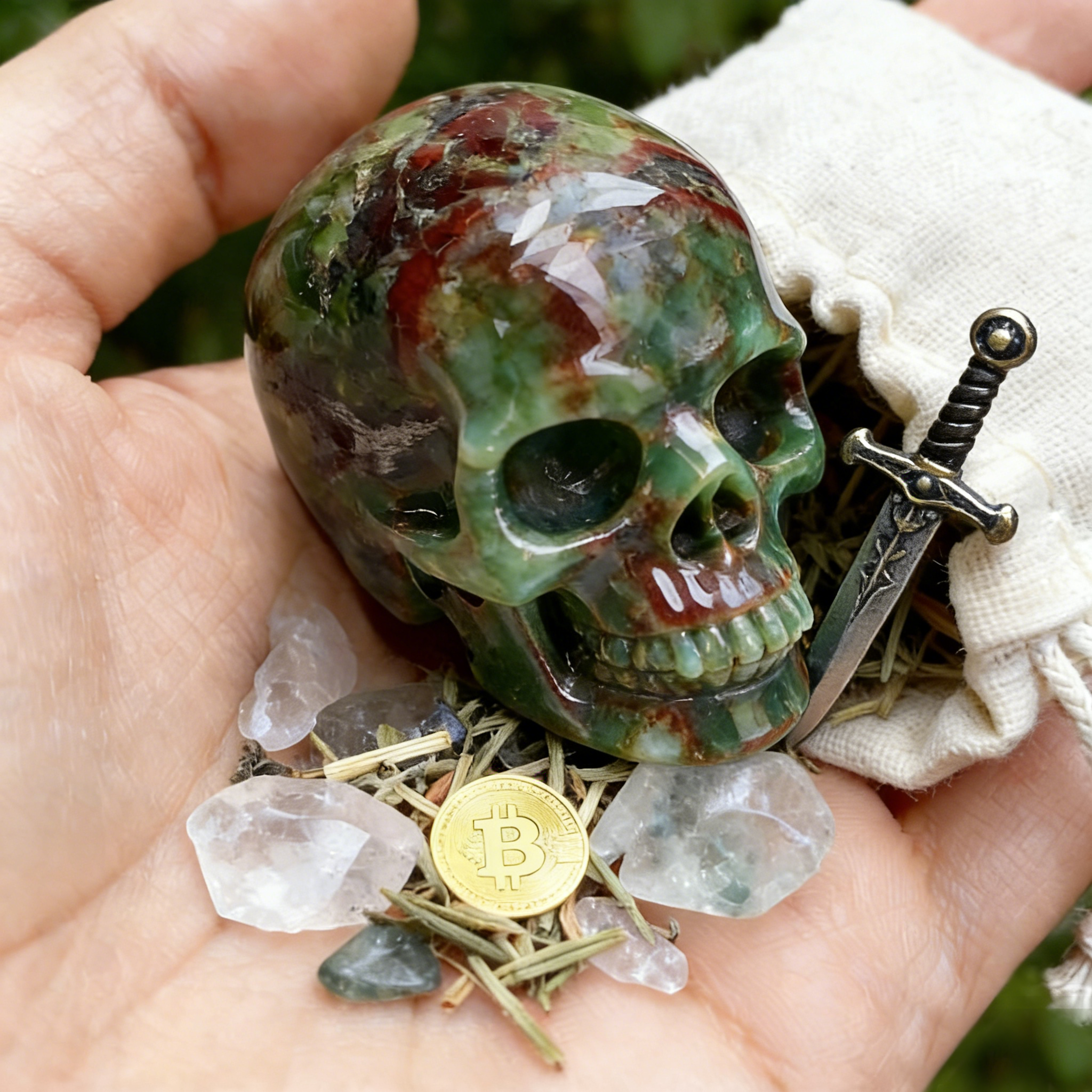 2 Inch Dragon Bloodstone Crystal Skull – Mini Gemstone Skull