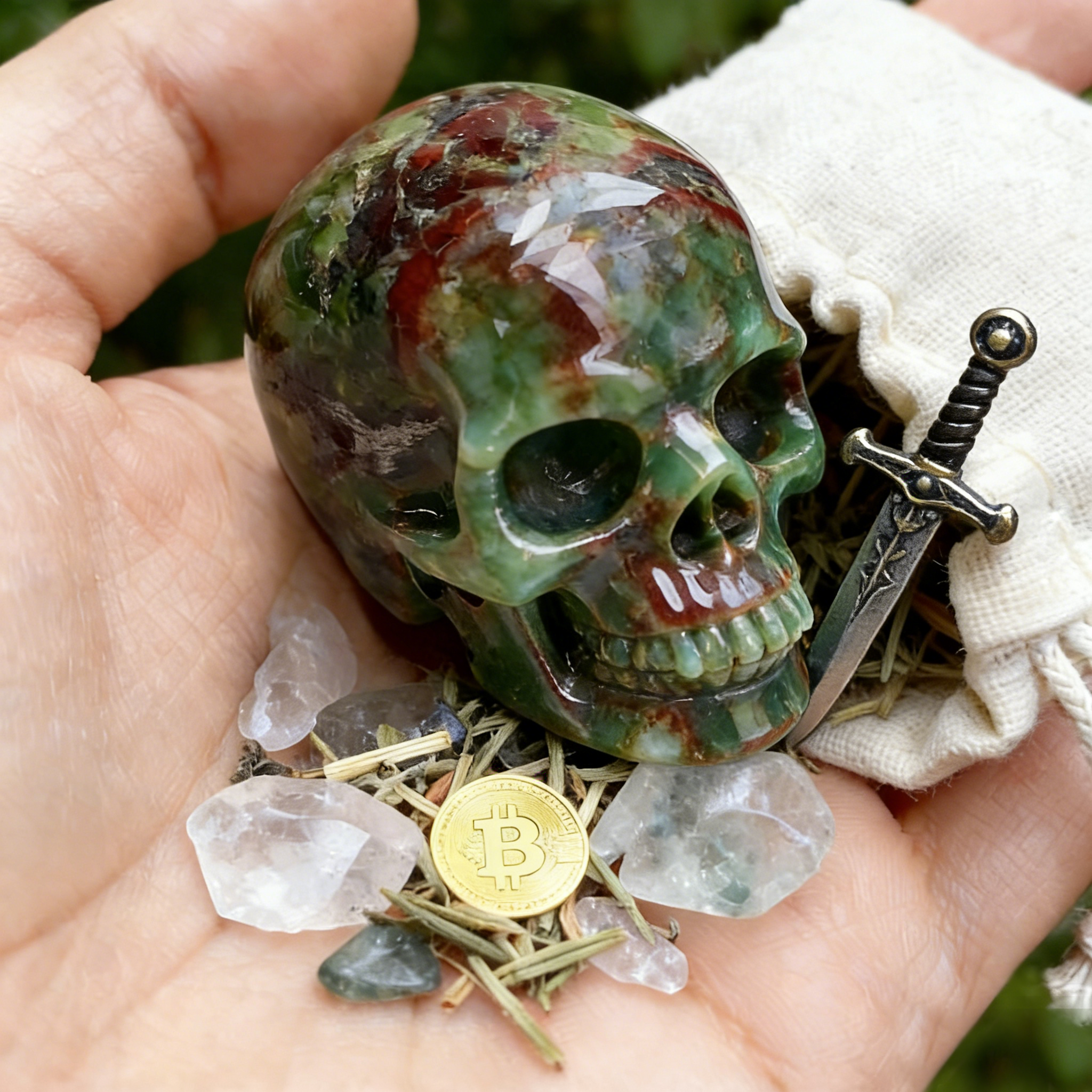 2 Inch Dragon Bloodstone Crystal Skull – Mini Gemstone Skull