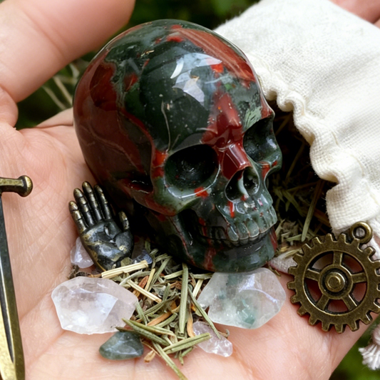 2 Inch African Bloodstone Crystal Skull