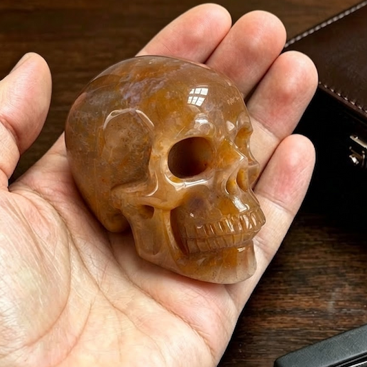 2" Yellow Chalcedony Crystal Skull - Pattern C