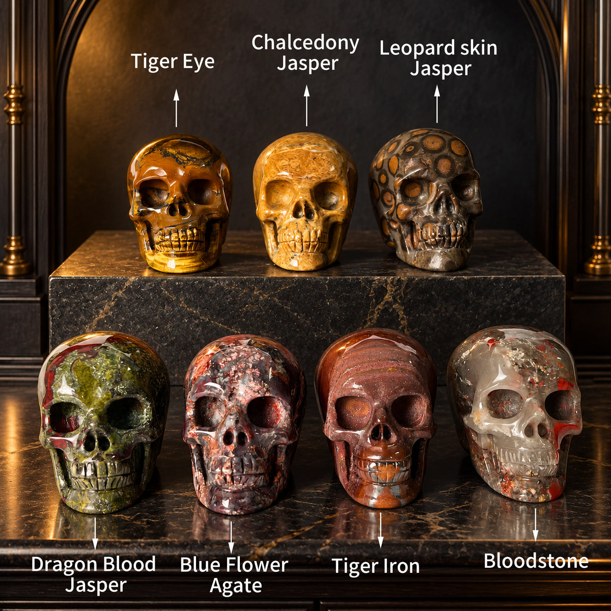 1.75" Crystal Skull Collection - Paterrn D