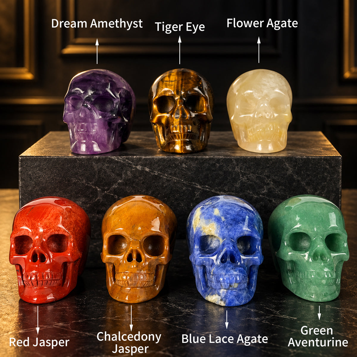 1.75" Crystal Skull Collection - Paterrn A