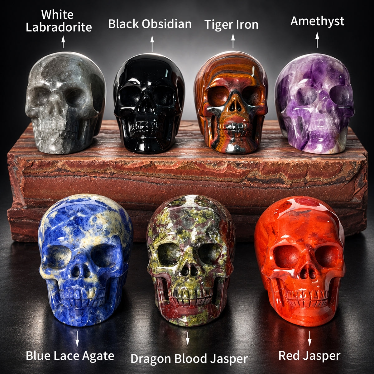 1.75" Crystal Skull Collection - Paterrn E