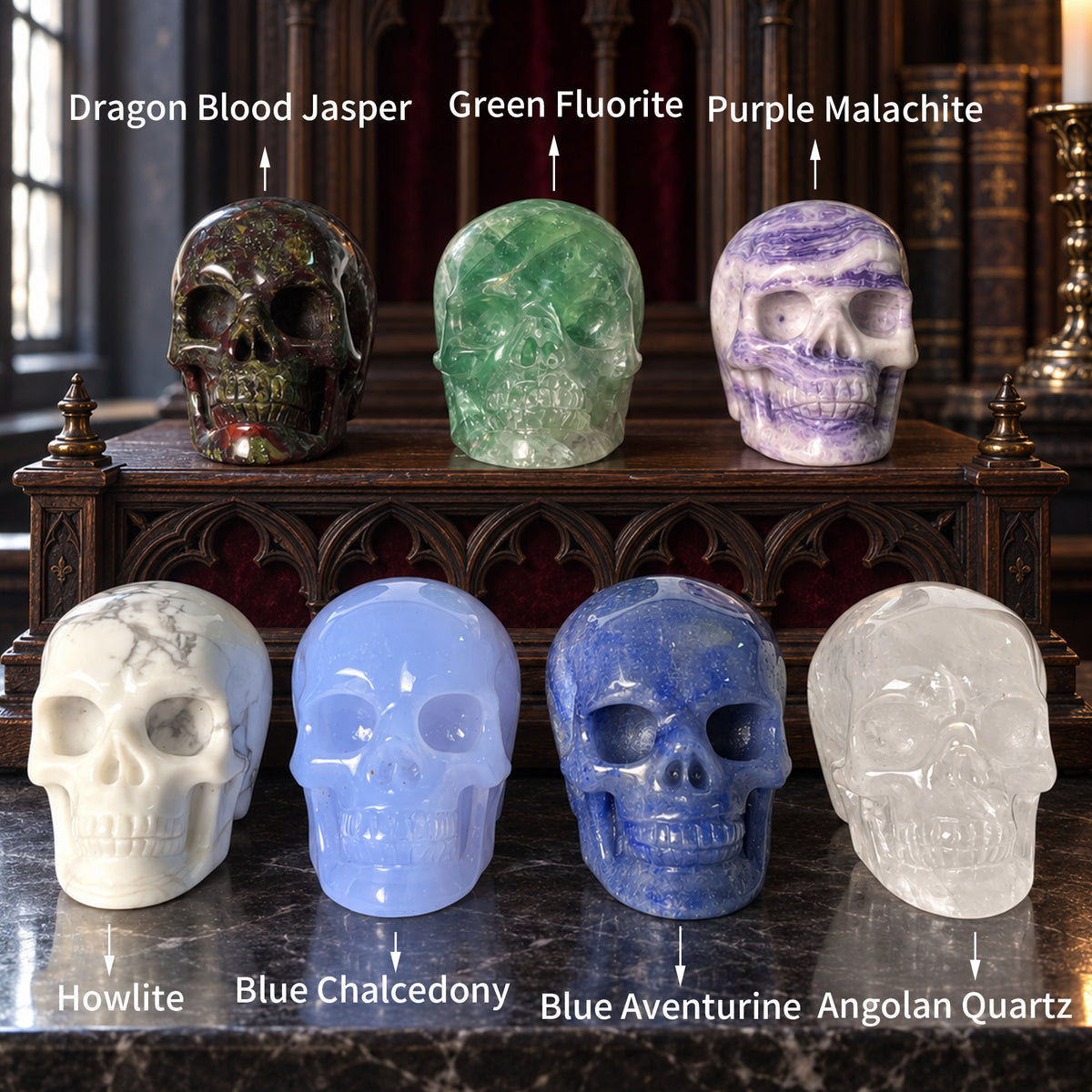 1.75" Crystal Skull Collection - Paterrn C