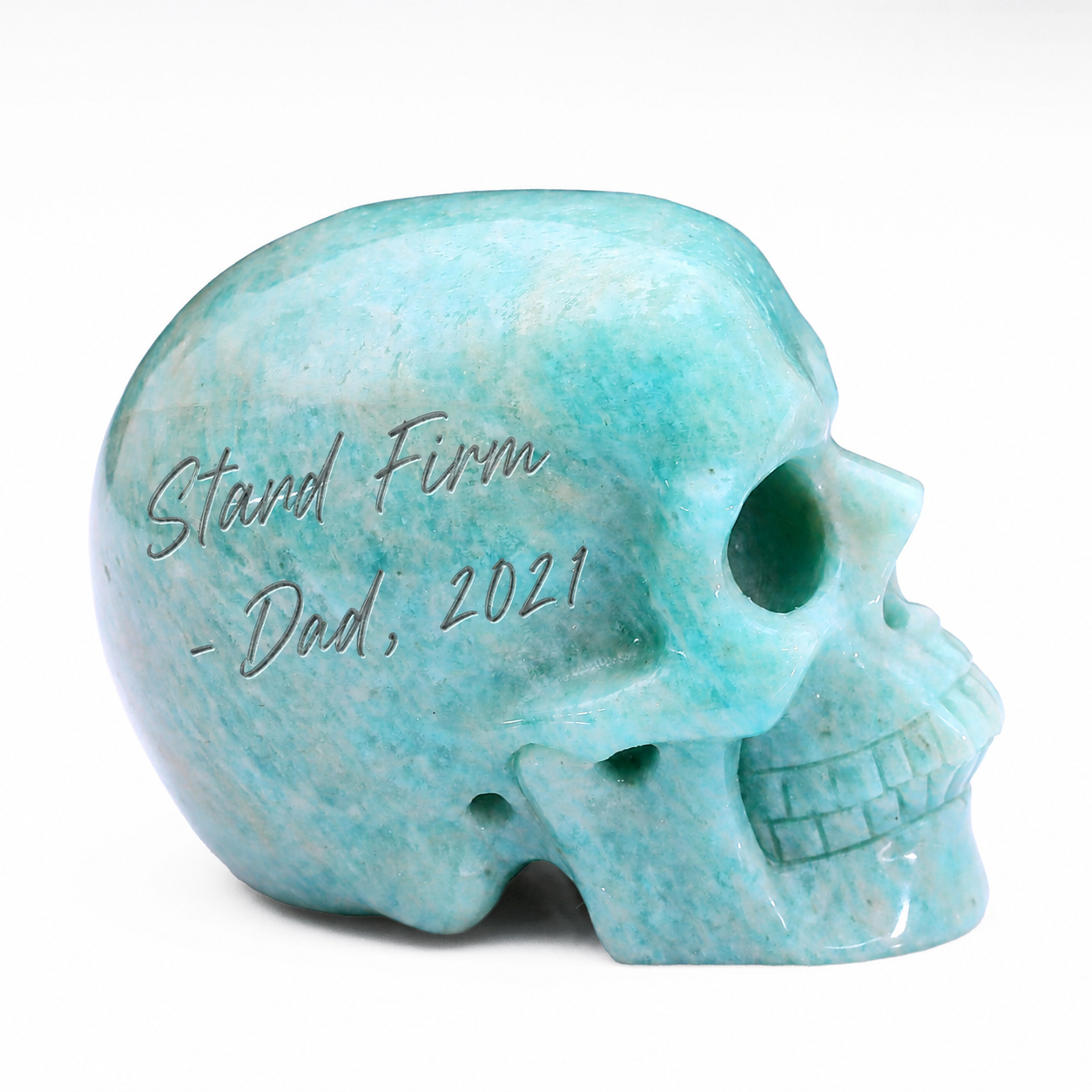 3 Inch Amazonite Crystal Skull – Hand Carved Natural Stone