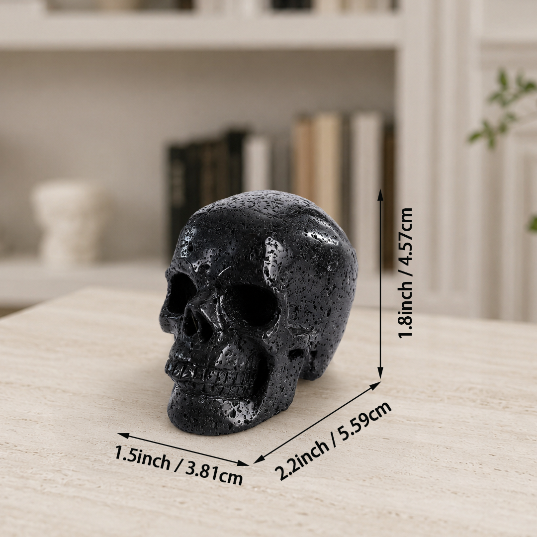 2 Inch Hot Lava Stone Skull – Hand Carved Natural Stone