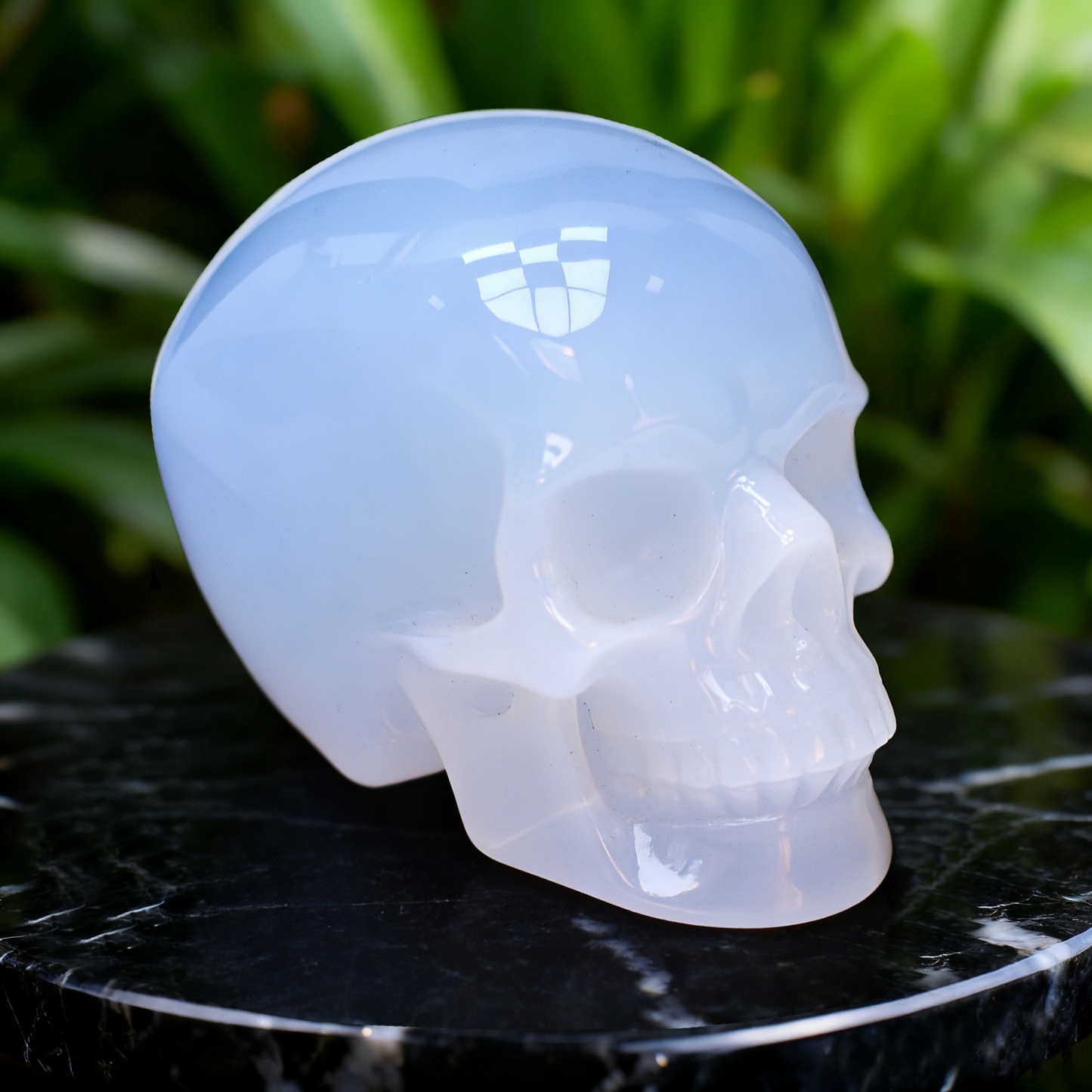 3 Inch Blue Chalcedony Crystal Skull – Hand Carved Natural Stone