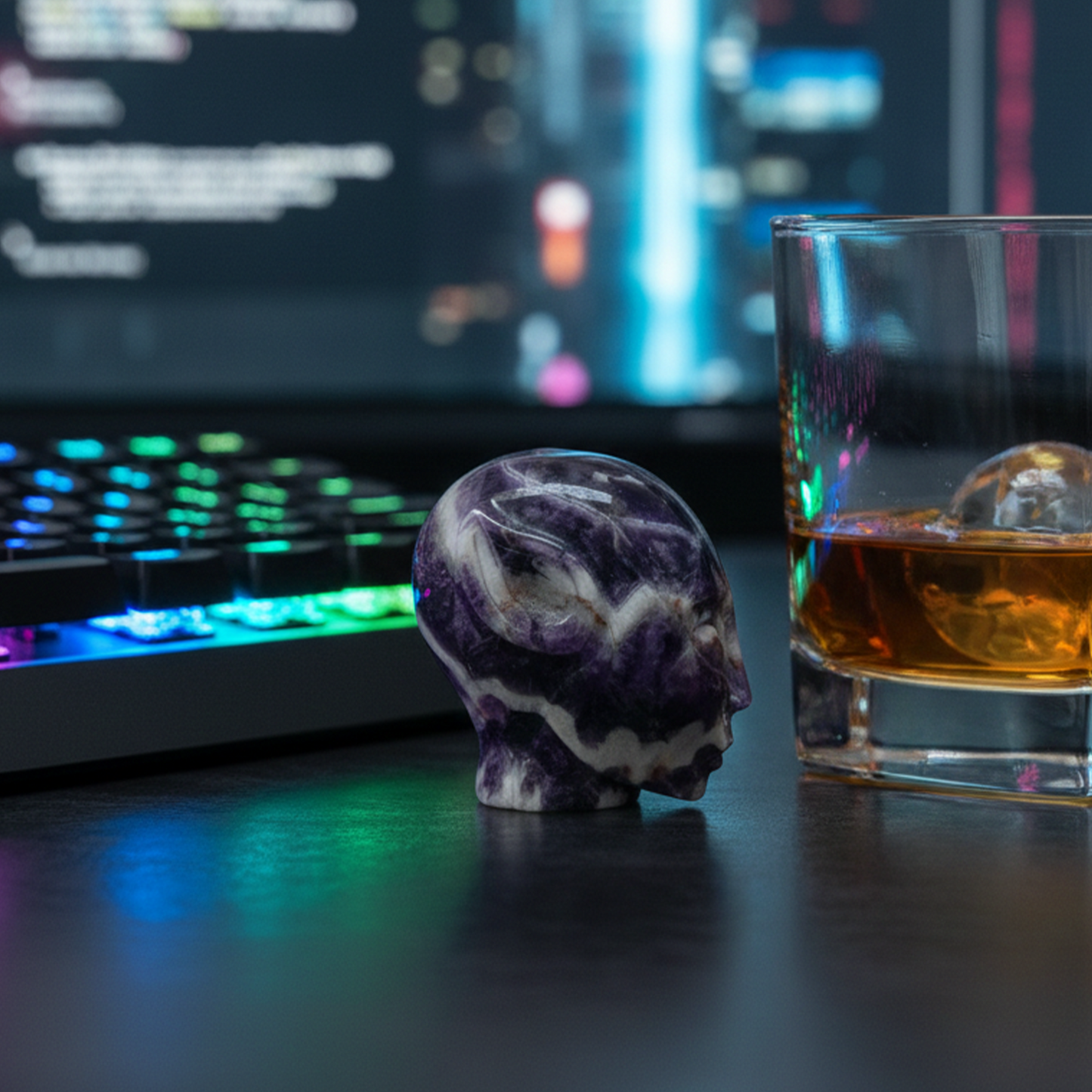 2 Inch Dream Amethyst Alien Crystal Skull