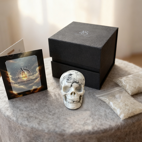 2 Inch White Howlite Turquoise Crystal Skull