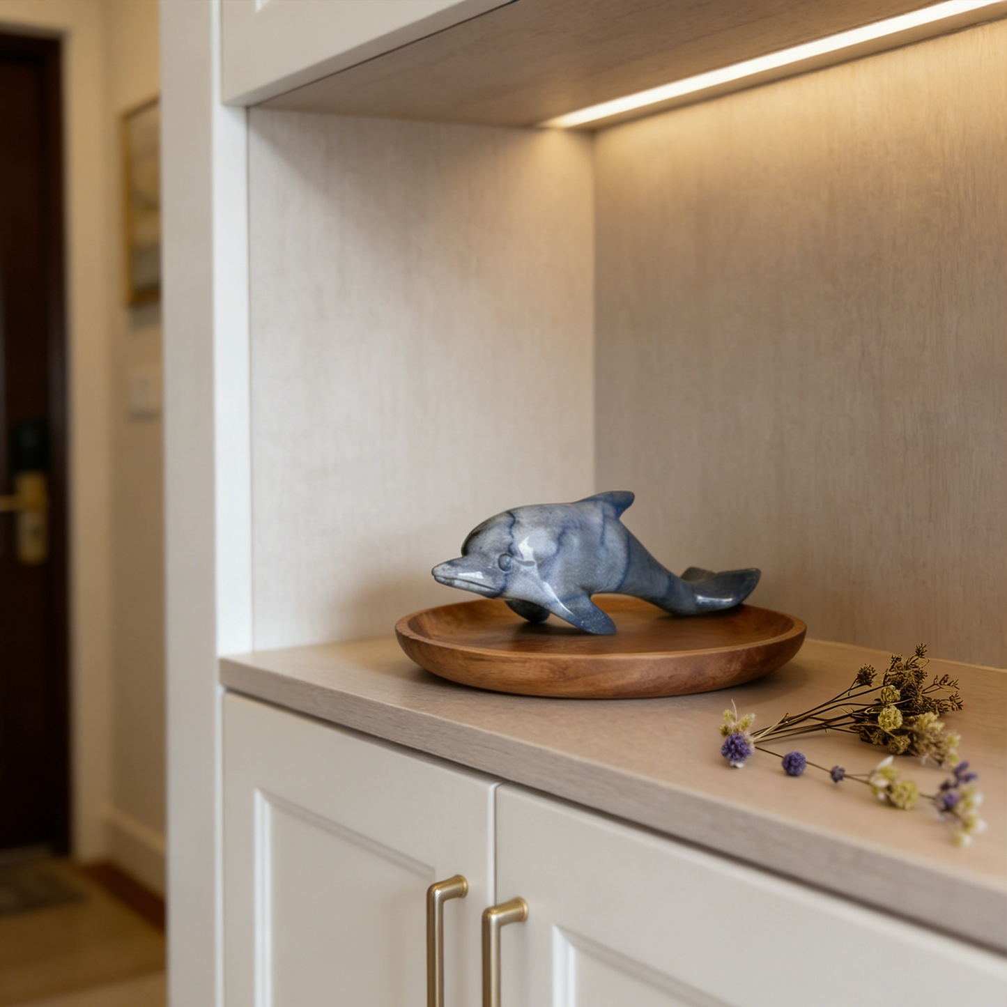 Blue Aventurine Dolphin Carving – Natural Gemstone Sculpture