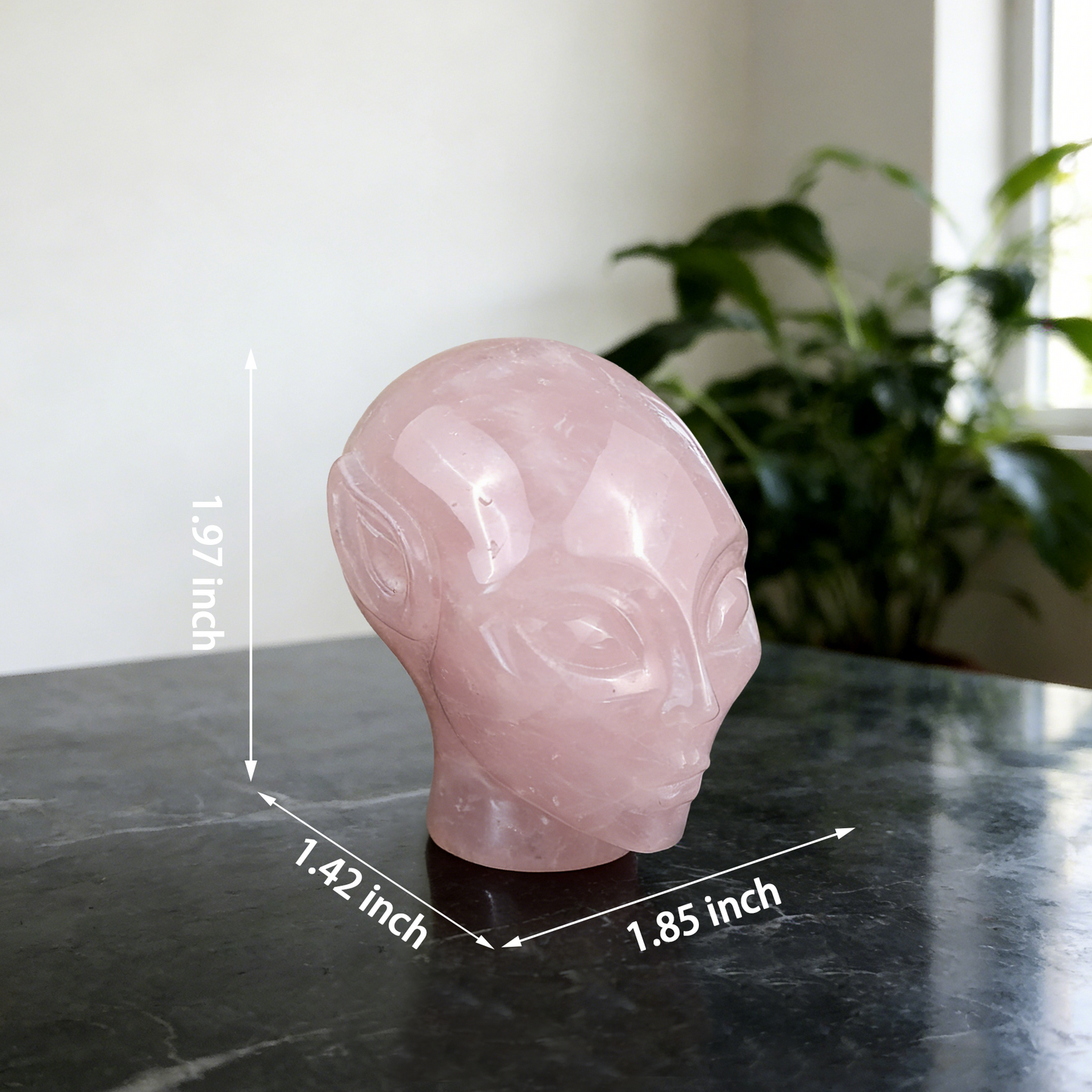 2 inch Rose Quartz Alien Crystal Skull