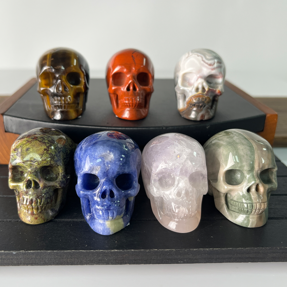 1.75 inch Crystal Skull Collection - Hand Carved Natural Gemstone