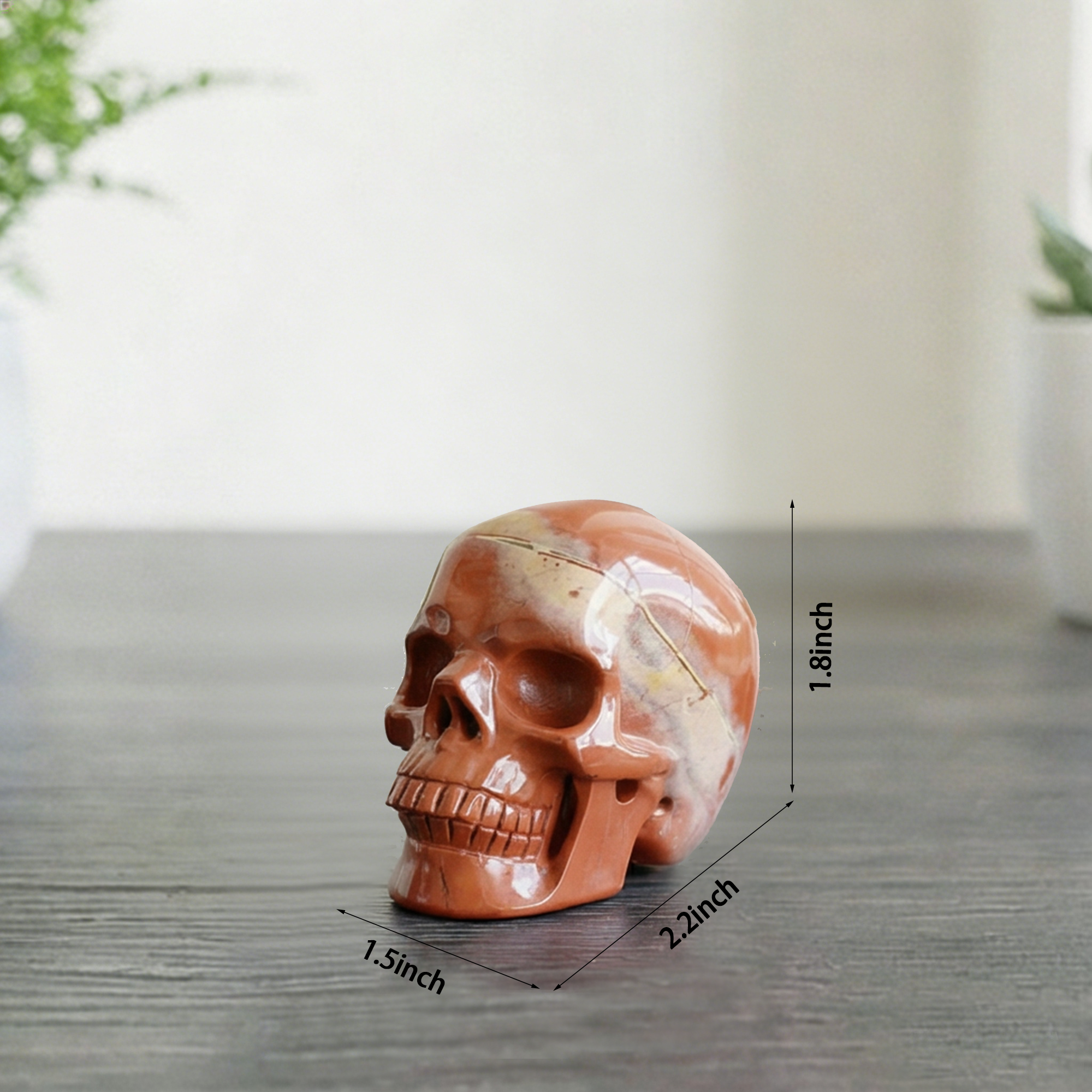 2 Inch Red Jasper Crystal Skull