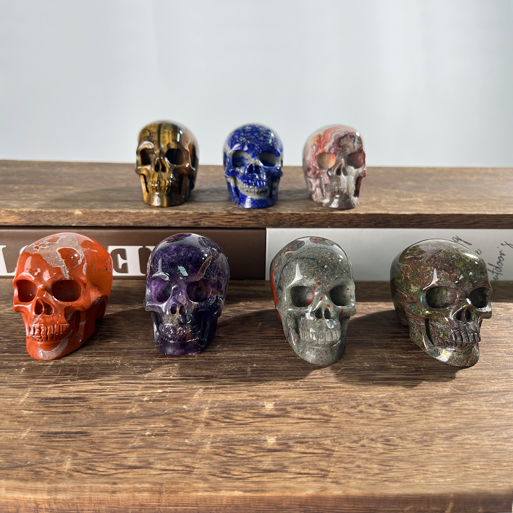2 inch Crystal Skull Collection - Hand Carved Natural Gemstone