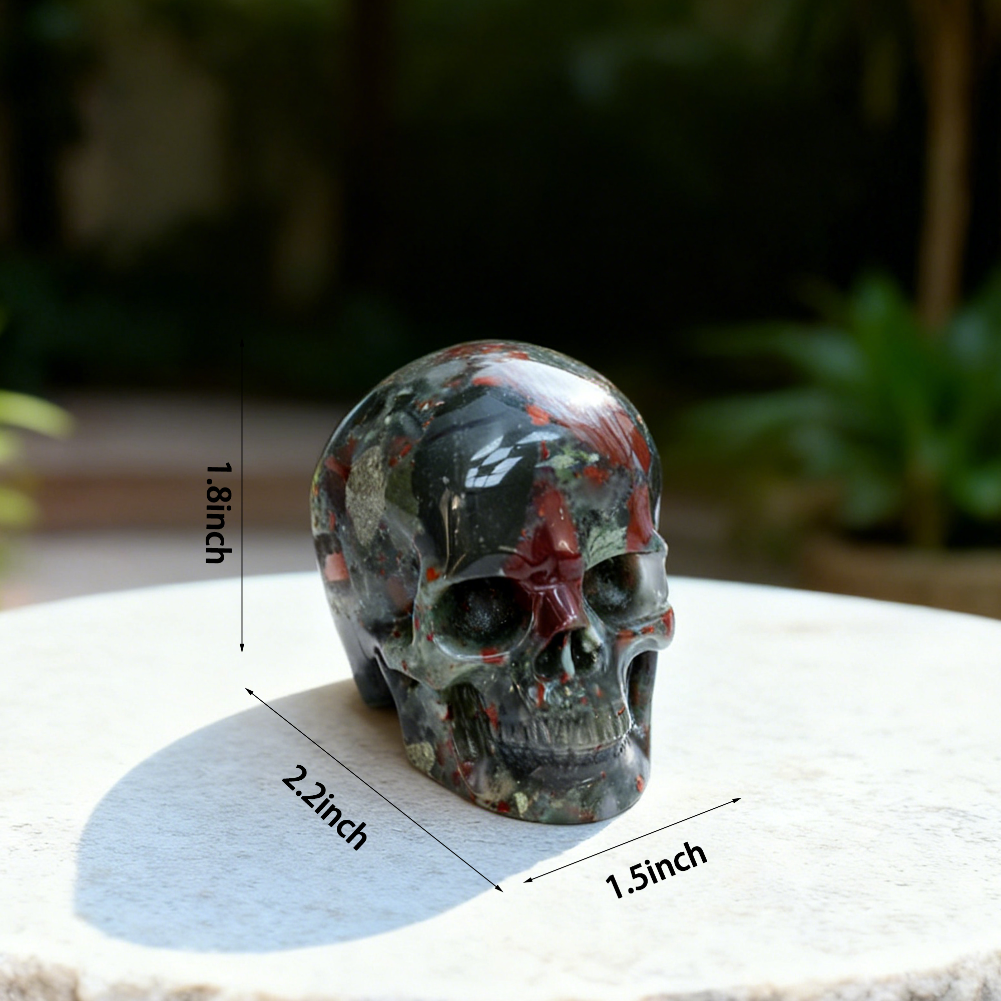 2 Inch African Bloodstone Crystal Skull – Mini Gemstone Skull