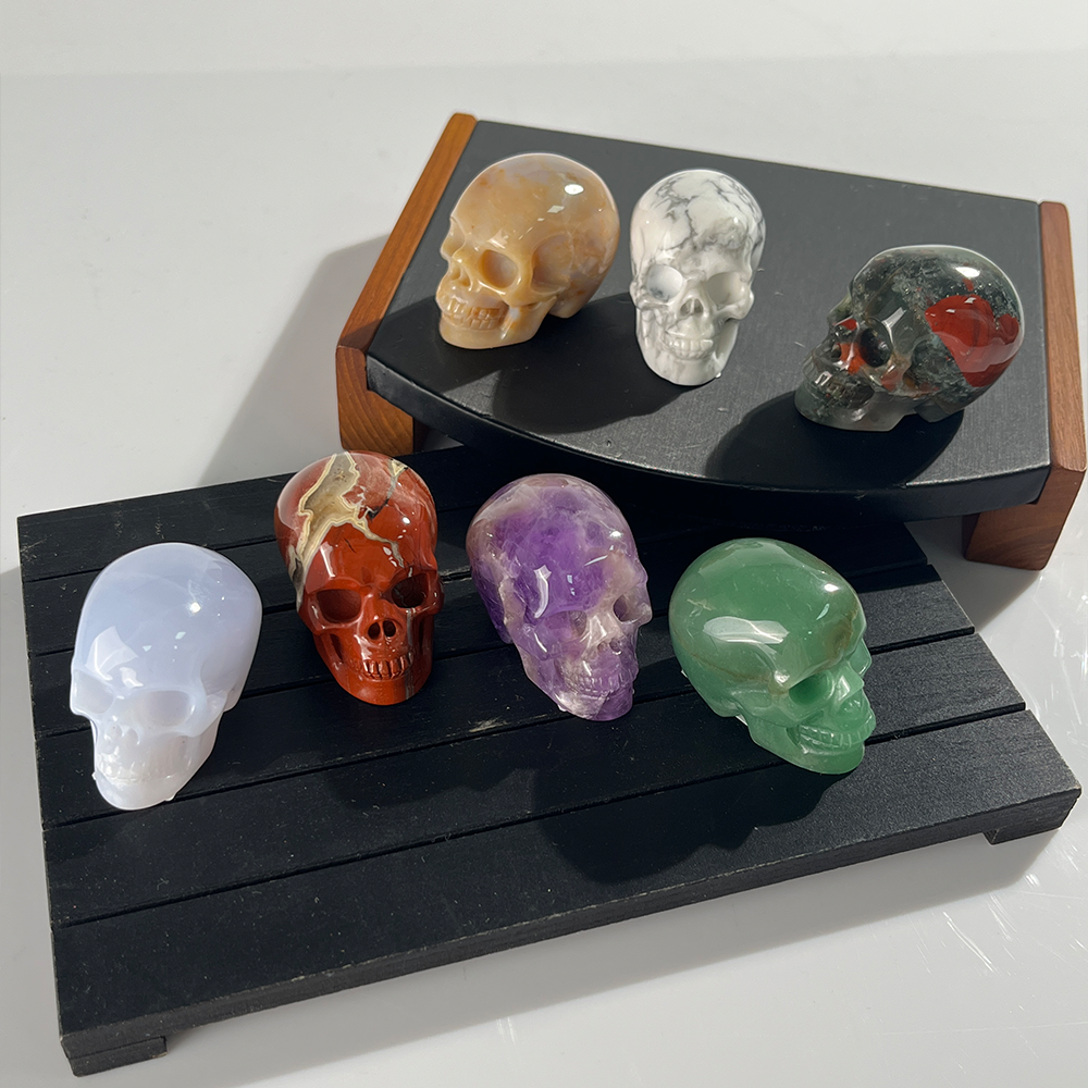 1.75 inch Crystal Skull Collection - Hand Carved Natural Gemstone
