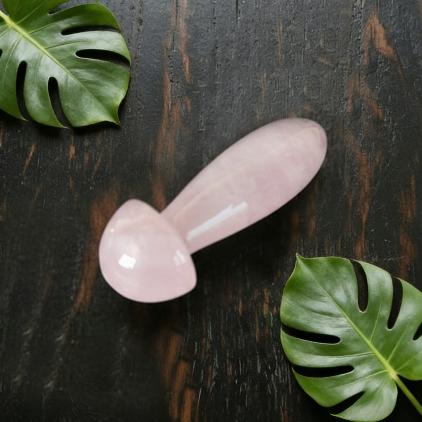 Rose Quartz Mushroom Acupressure Tool – Natural Healing Stone