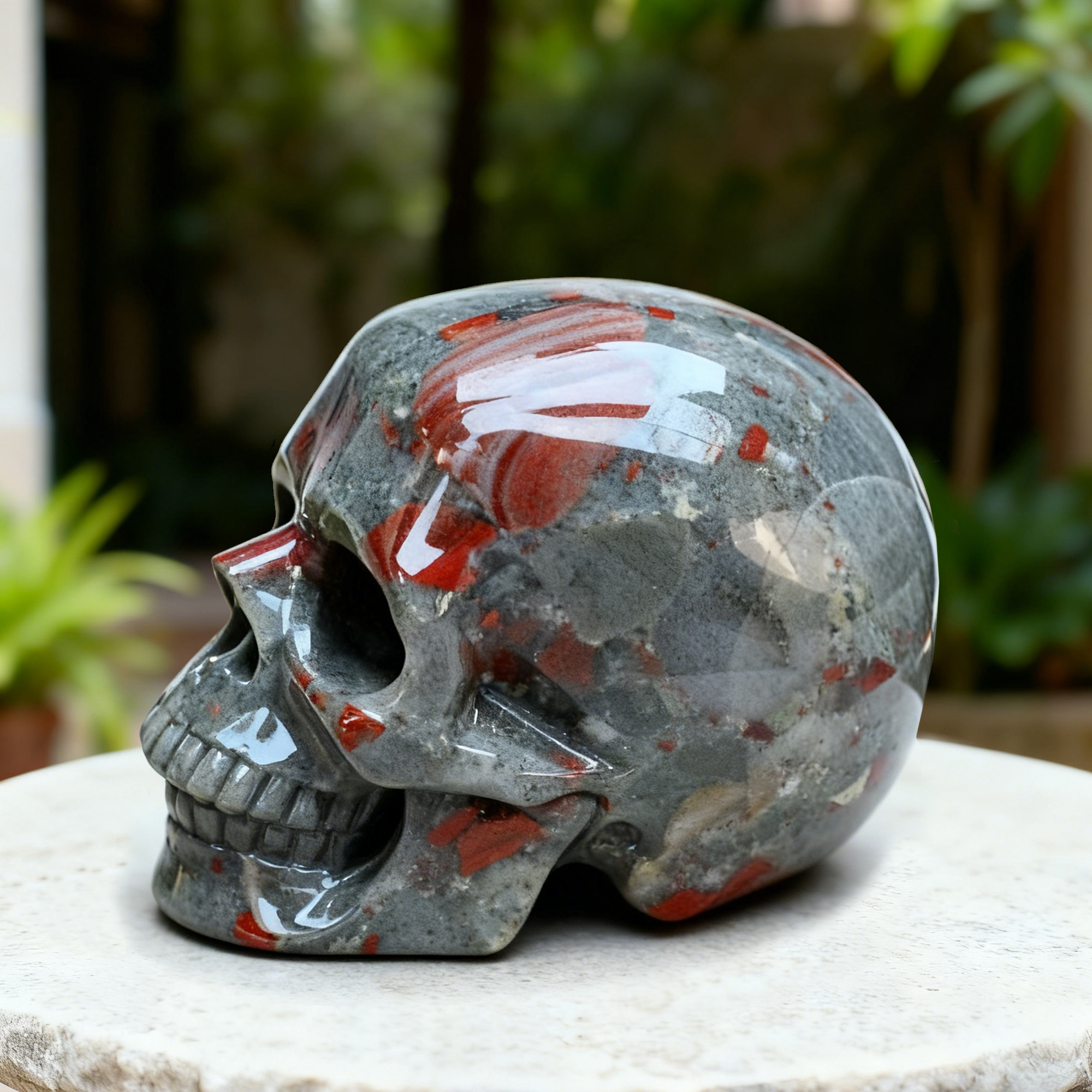 2 Inch African Bloodstone Crystal Skull – Mini Gemstone Skull