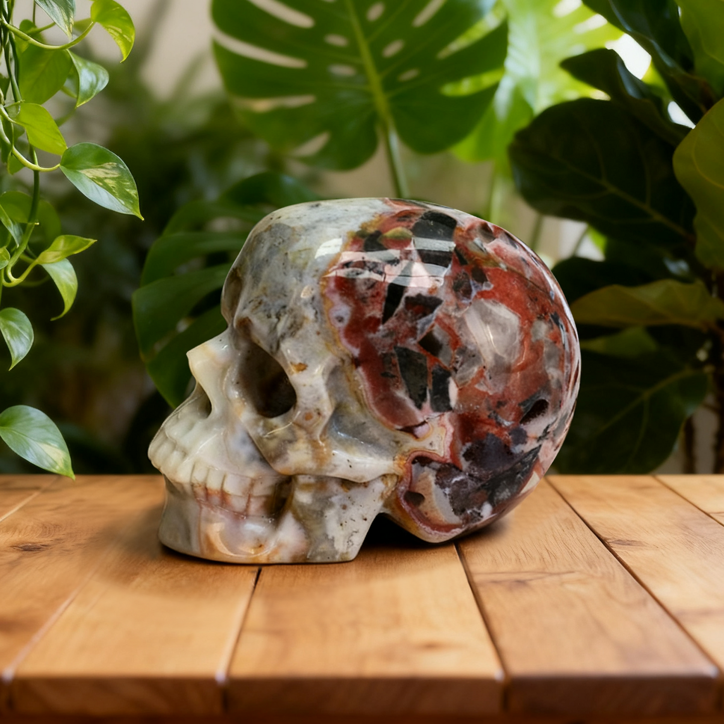 2 Inch Red Crazy Lace Agate Crystal Skull