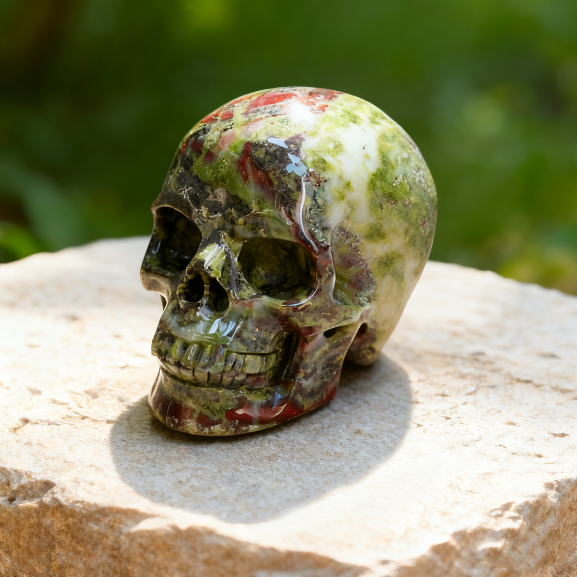 2 Inch Dragon Bloodstone Crystal Skull – Mini Gemstone Skull