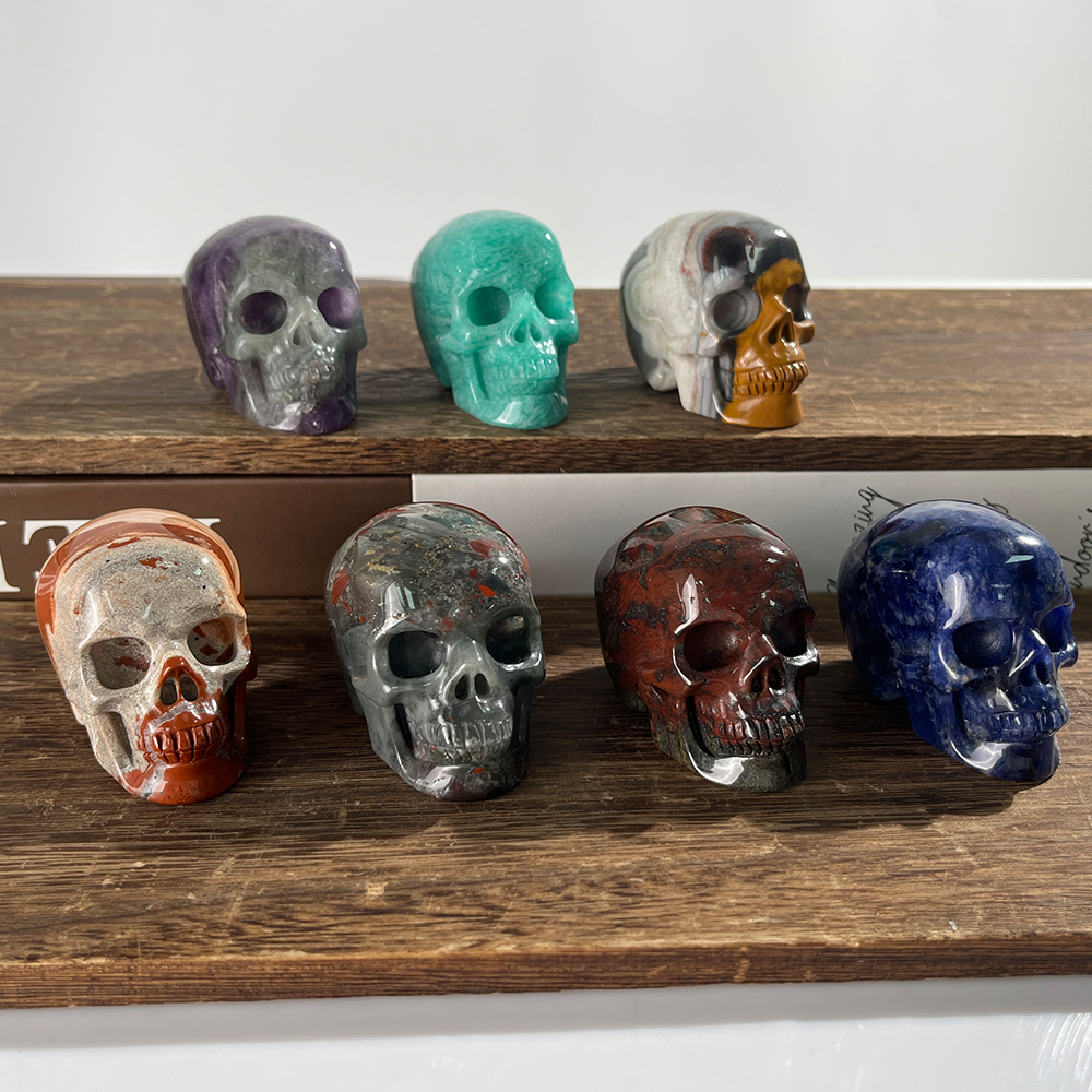 2 inch Crystal Skull Collection - Hand Carved Natural Gemstone