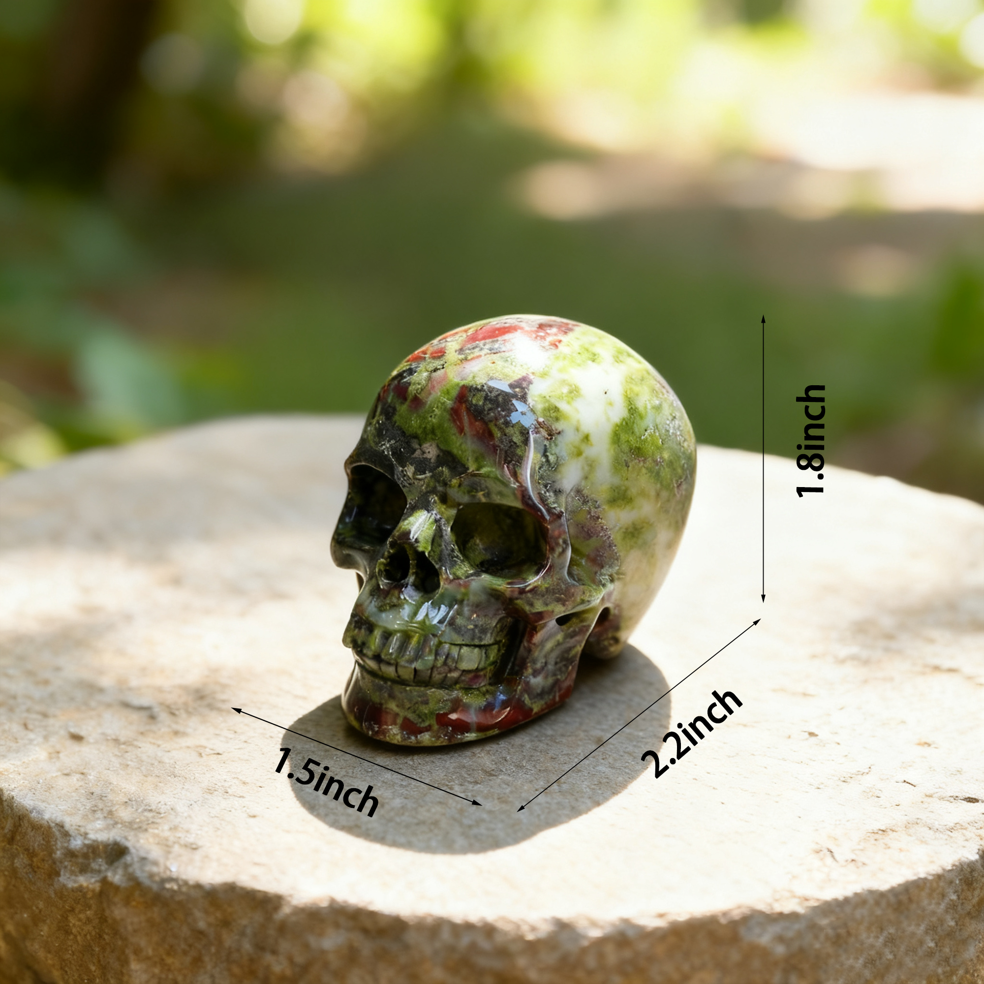 2 Inch Dragon Bloodstone Crystal Skull – Mini Gemstone Skull