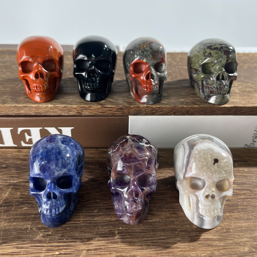 2 inch Crystal Skull Collection - Hand Carved Natural Gemstone