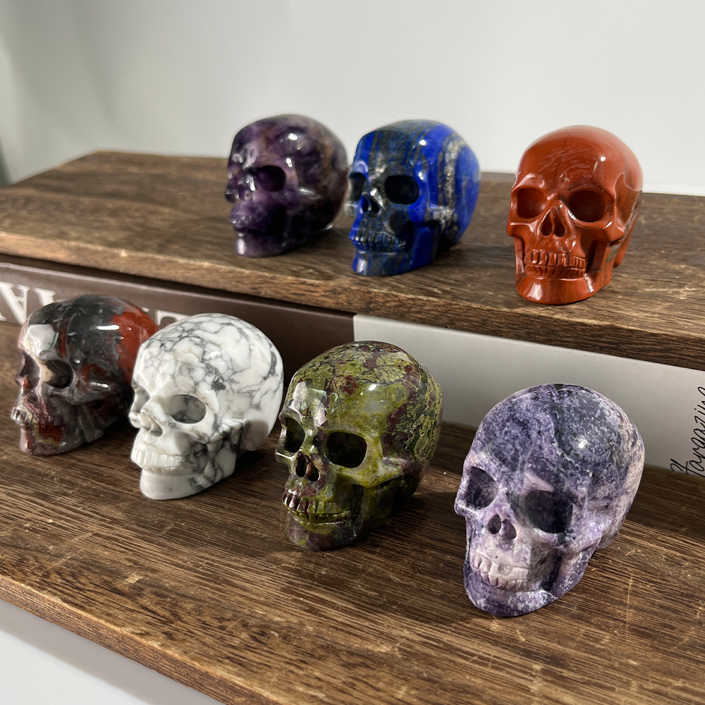 2 inch Crystal Skull Collection - Hand Carved Natural Gemstone