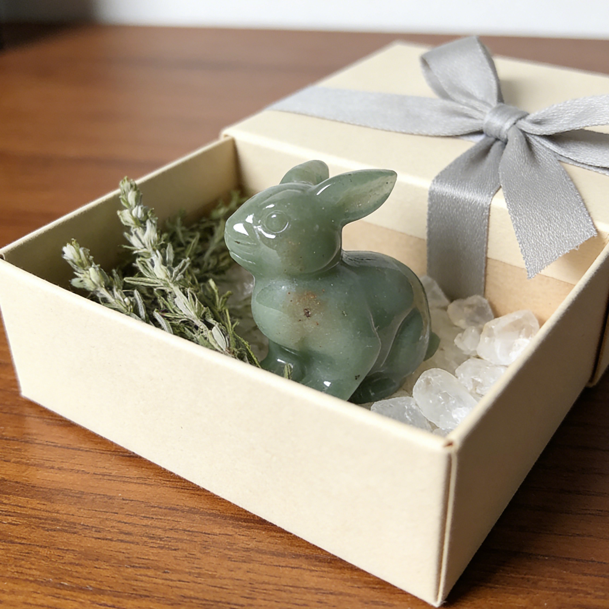 Green Aventurine Rabbit Carving – Lucky Stone Sculpture