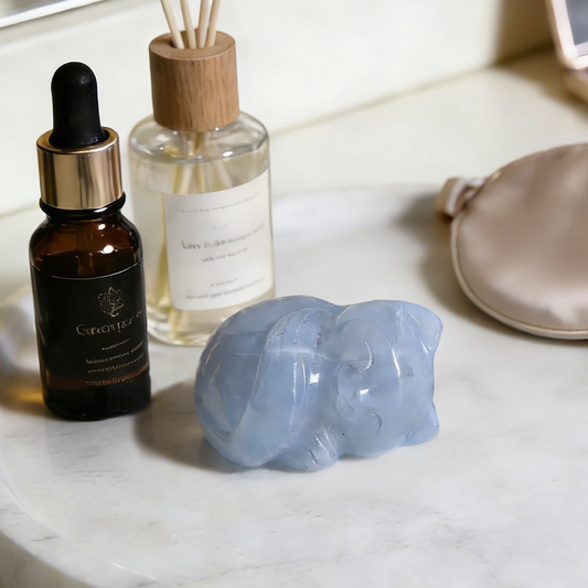 Blue Chalcedony Sleeping Cat