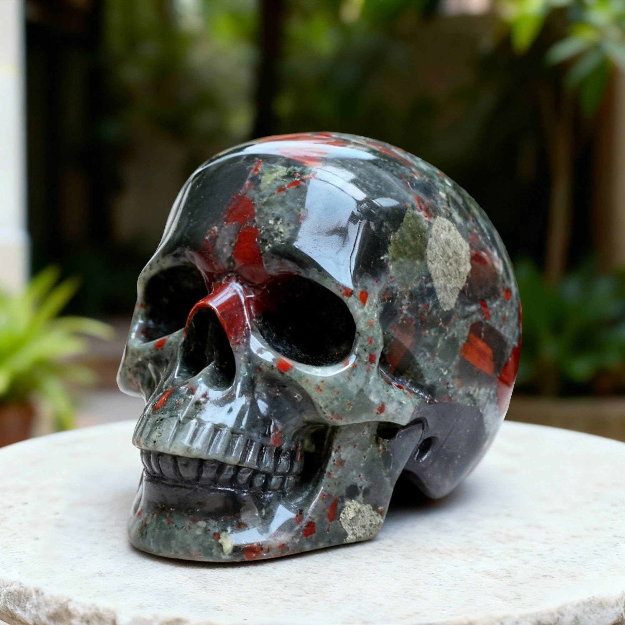 2 Inch African Bloodstone Crystal Skull – Mini Gemstone Skull