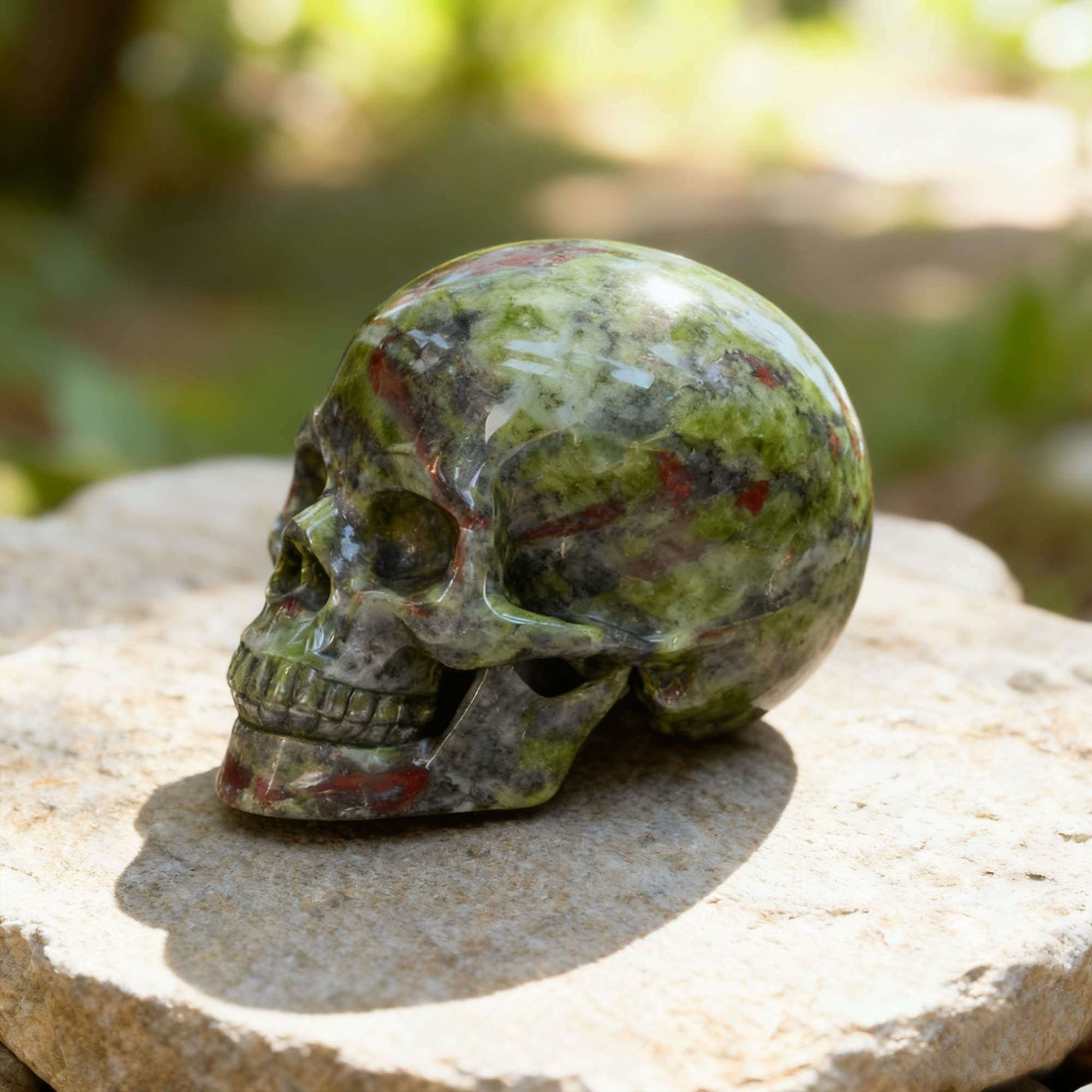 2 Inch Dragon Bloodstone Crystal Skull – Mini Gemstone Skull