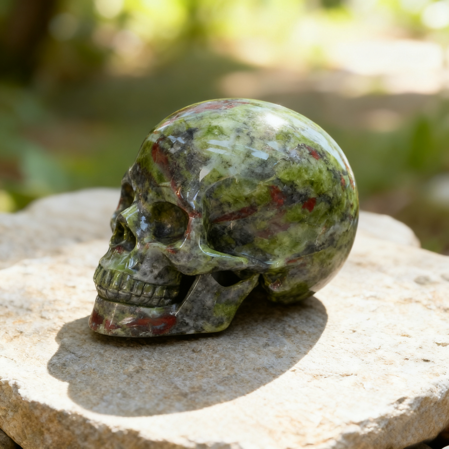3 Inch Dragon Bloodstone Crystal Skull