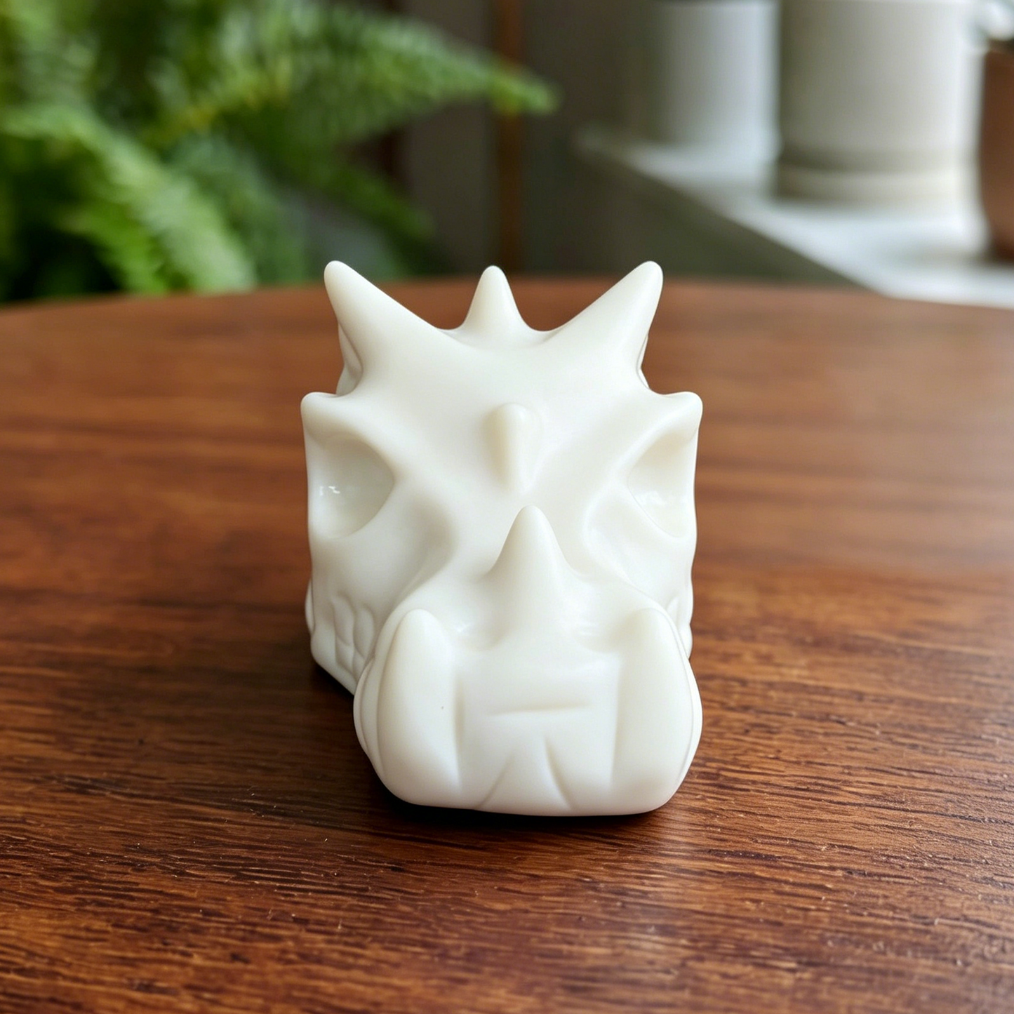 2 inch Ivory Jade Chinese Dragon Skull - Hand Carved Natrual Jade Sculpture