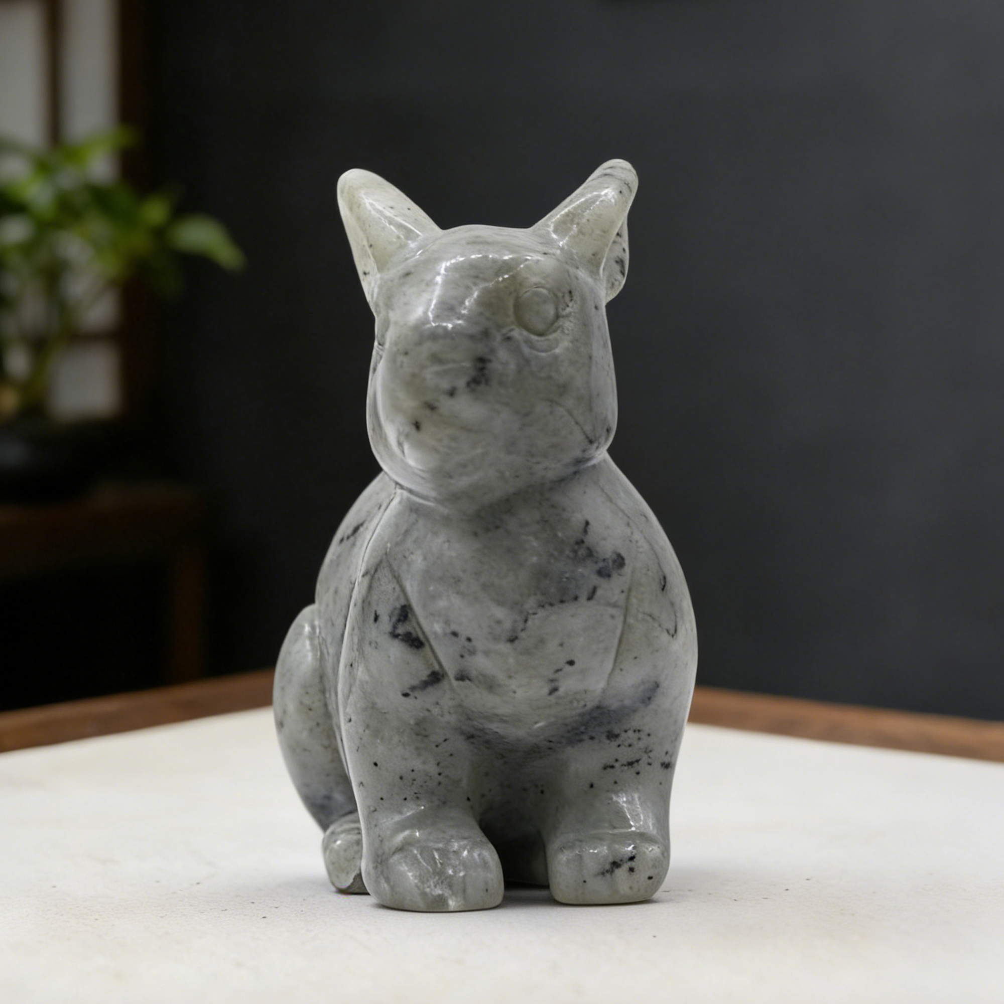Labradorite Rabbit Carving- Hand Carved Natural Stone