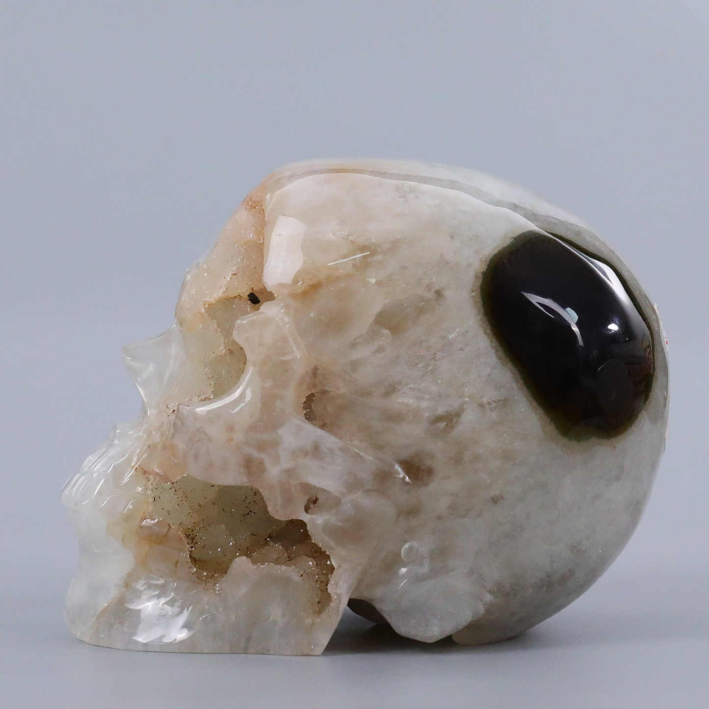 Carved Geode Agate Crystal Skull (3500g)
