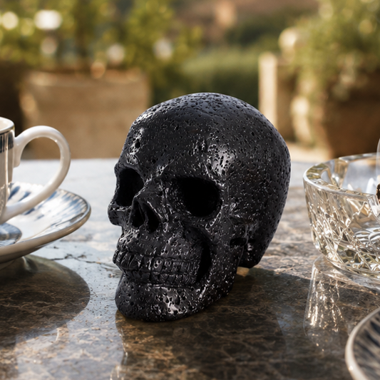 3 Inch Hot Lava Stone Skull – Hand Carved Natural Stone