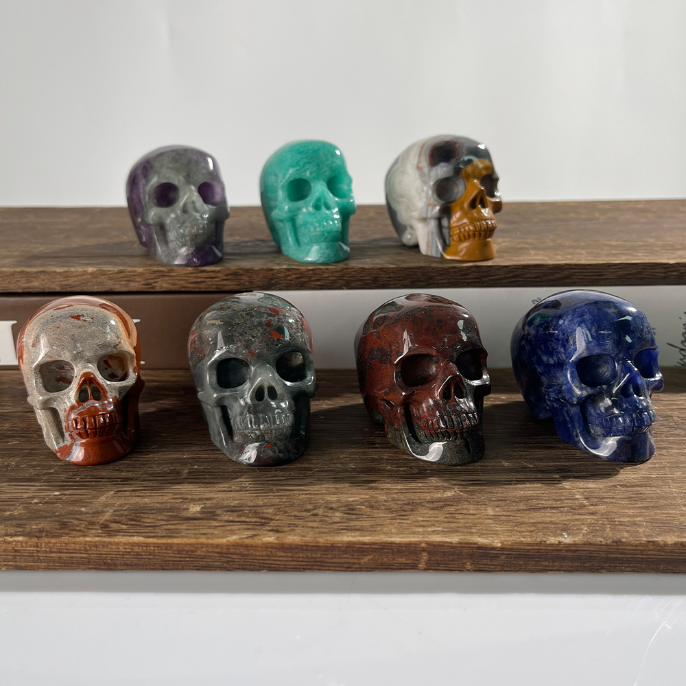 2 inch Crystal Skull Collection - Hand Carved Natural Gemstone