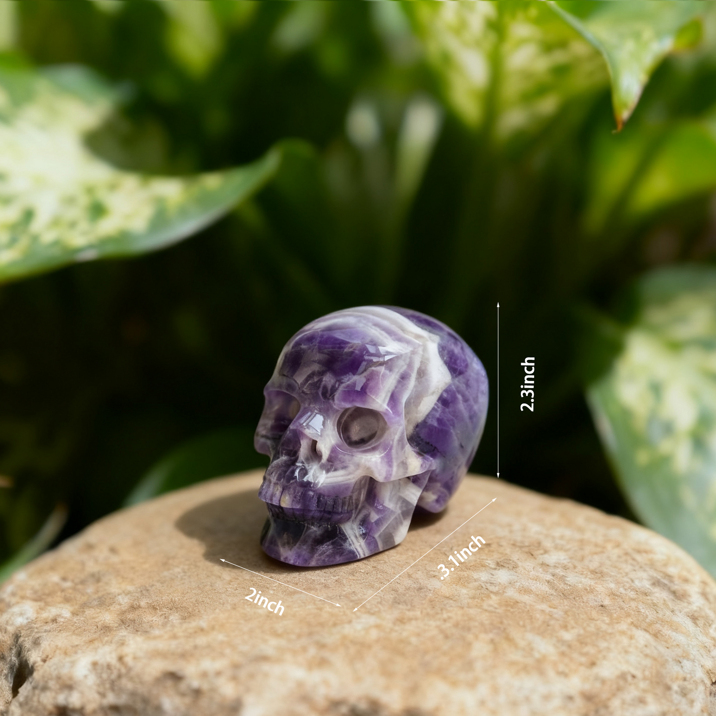 3 Inch Amethyst Crystal Skull