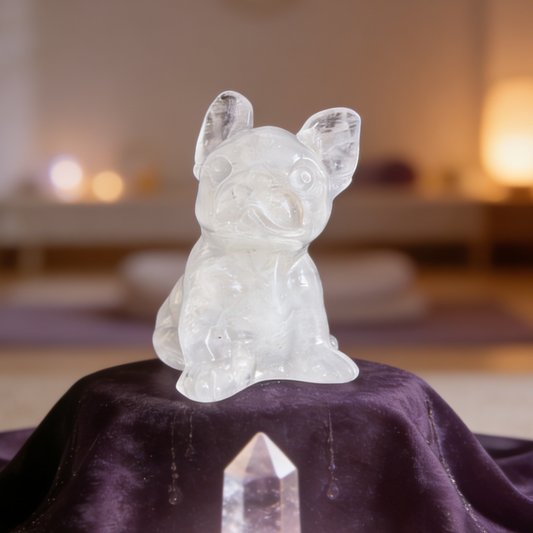 Angola Quartz Puppy Carving