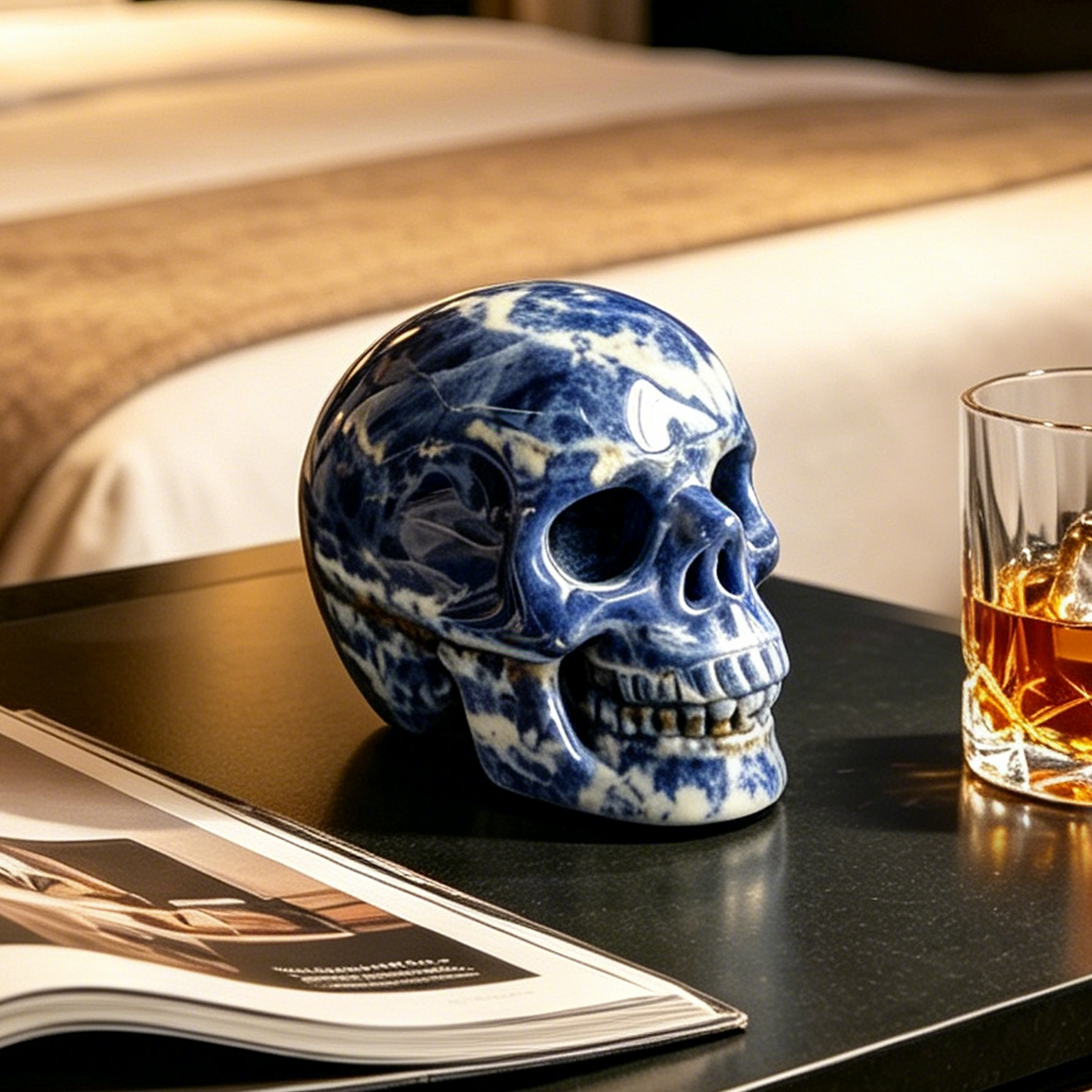 3 Inch Blue Lace Agate Crystal Skull – Hand Carved Gemstone
