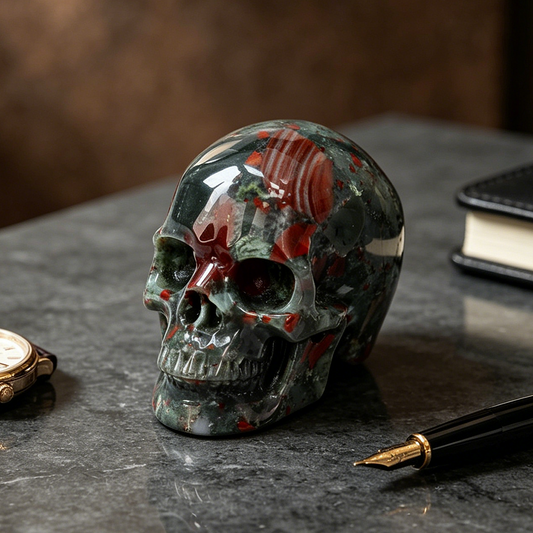 3 Inch African Bloodstone Crystal Skull – Hand Carved Natural Stone