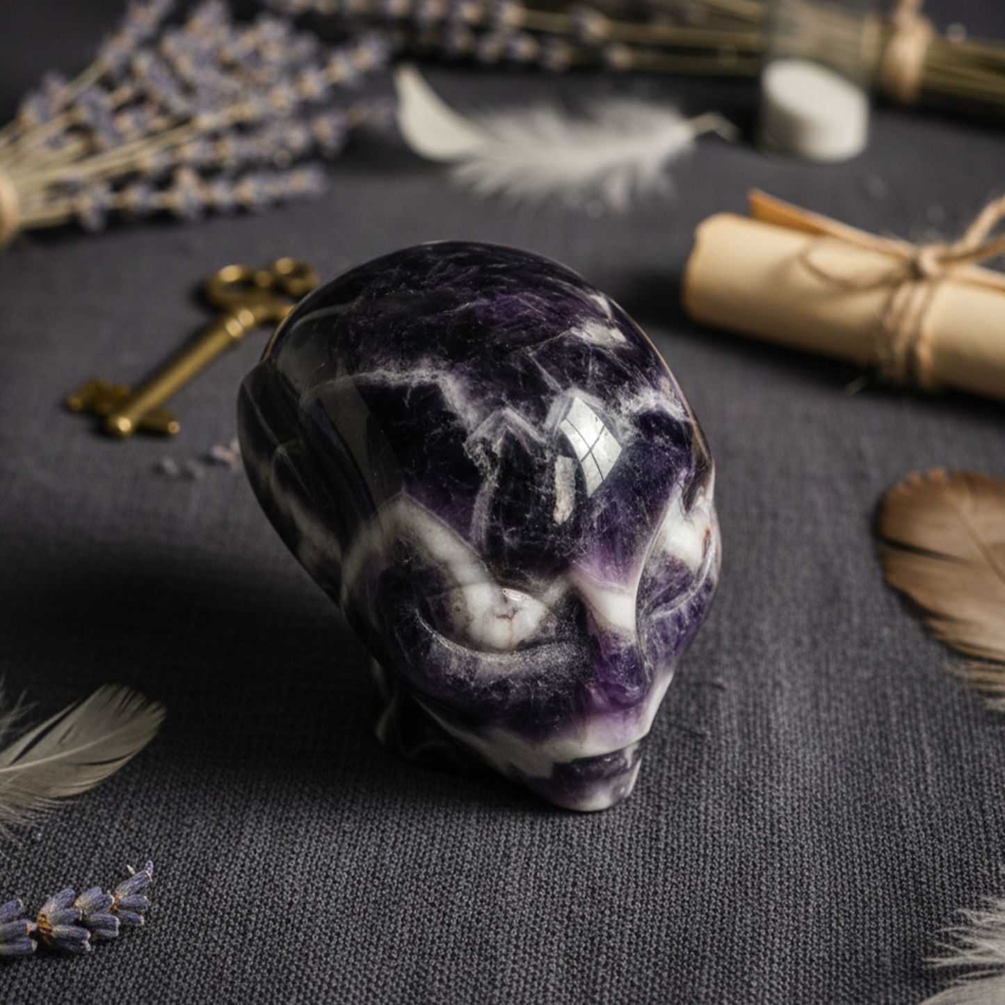 3 Inch Dream Amethyst Alien Crystal Skull