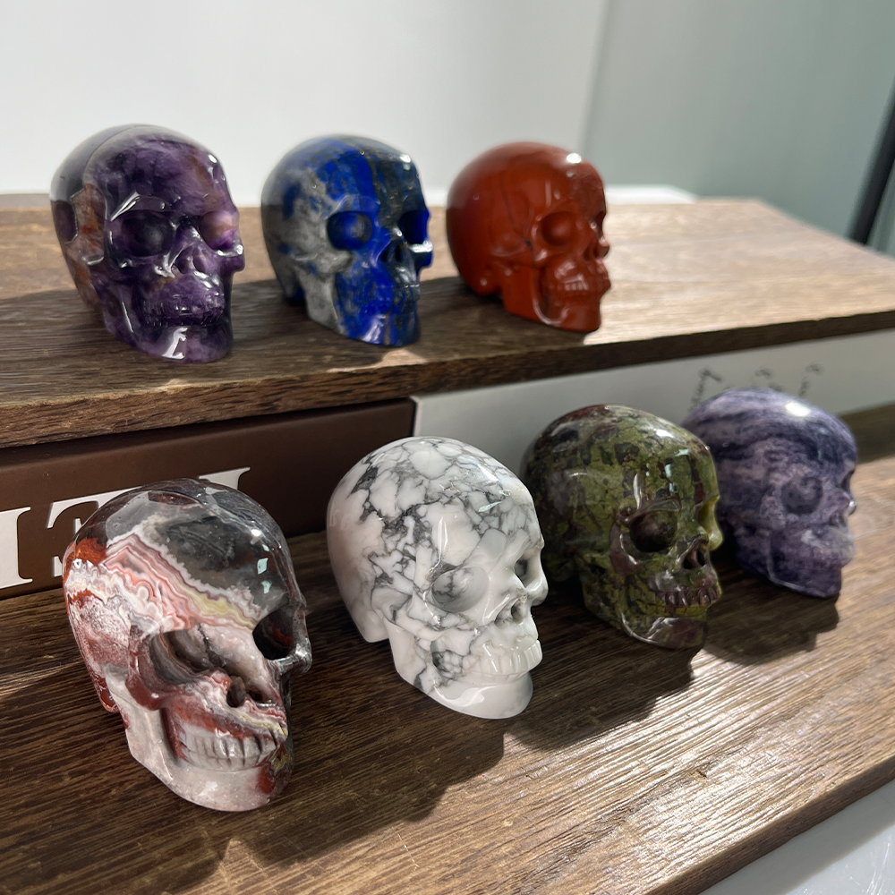 2 inch Crystal Skull Collection - Hand Carved Natural Gemstone