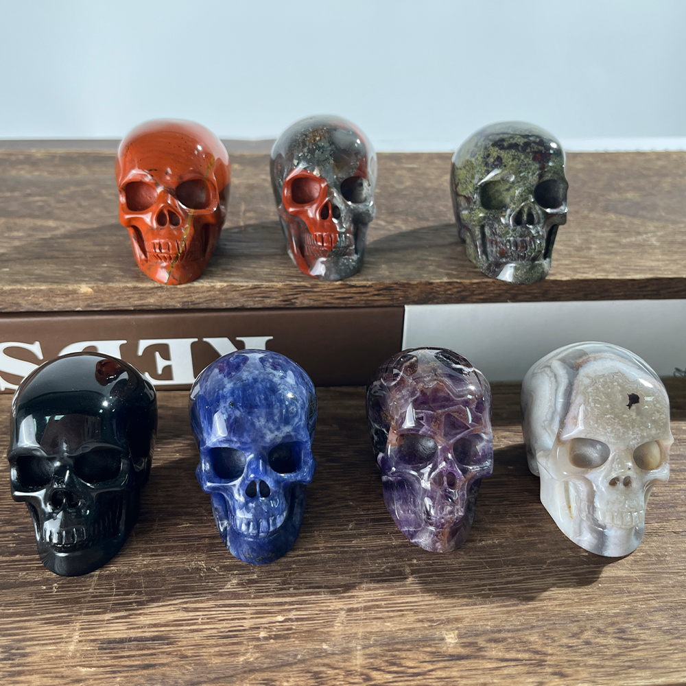 2 inch Crystal Skull Collection - Hand Carved Natural Gemstone
