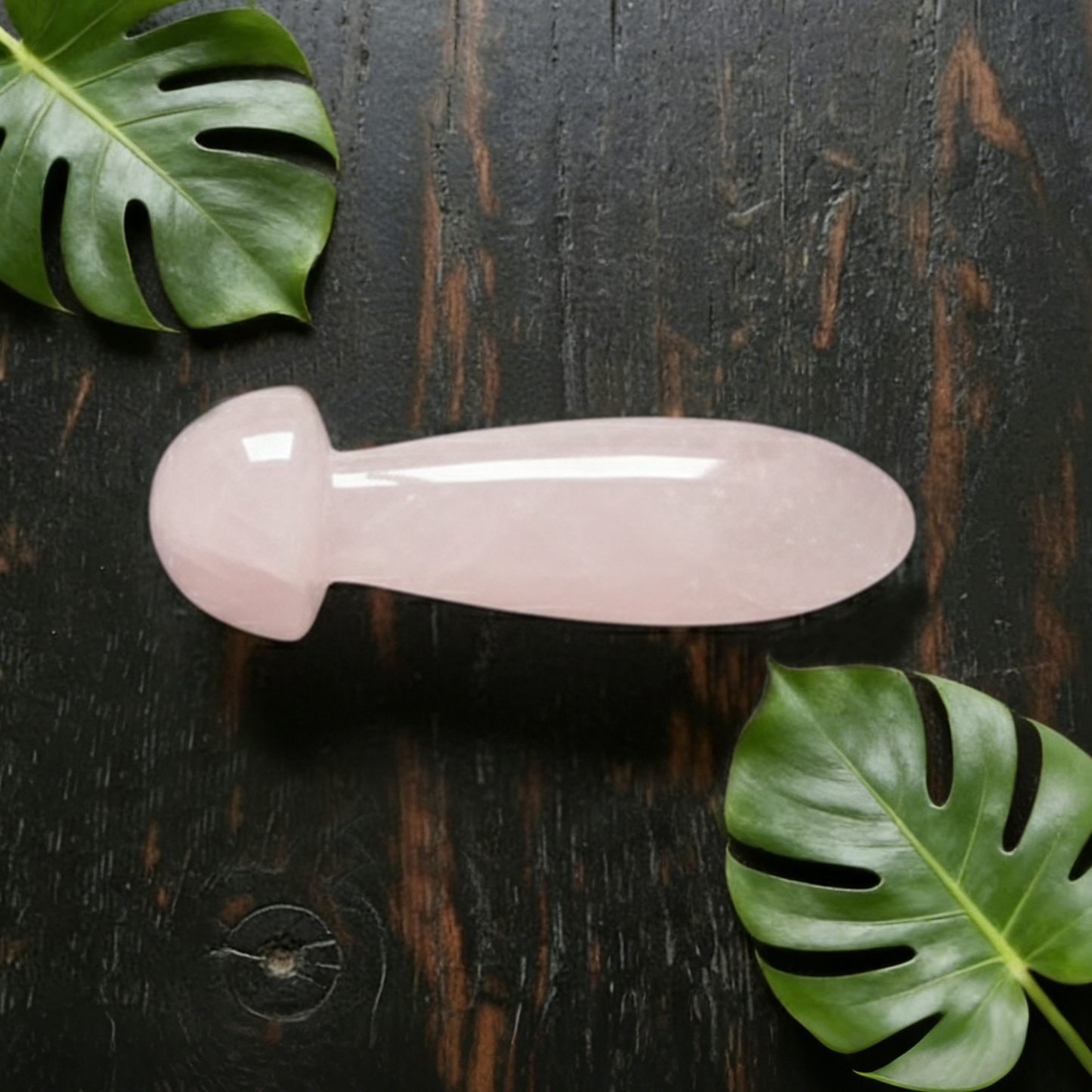 Rose Quartz Mushroom Acupressure Tool – Natural Healing Stone