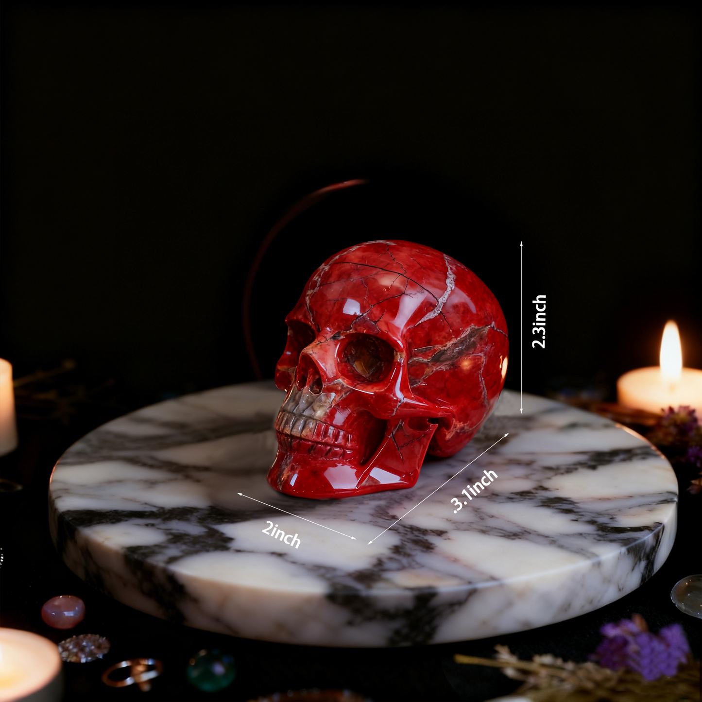 3 Inch Red Jasper Crystal Skull